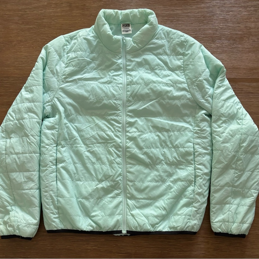Victoria Secret PINK Mint Green Light Weight Puffer Jacket